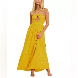 Billabong x The Salty Blonde Sunset Glow Printed Cotton Halter Maxi Dress